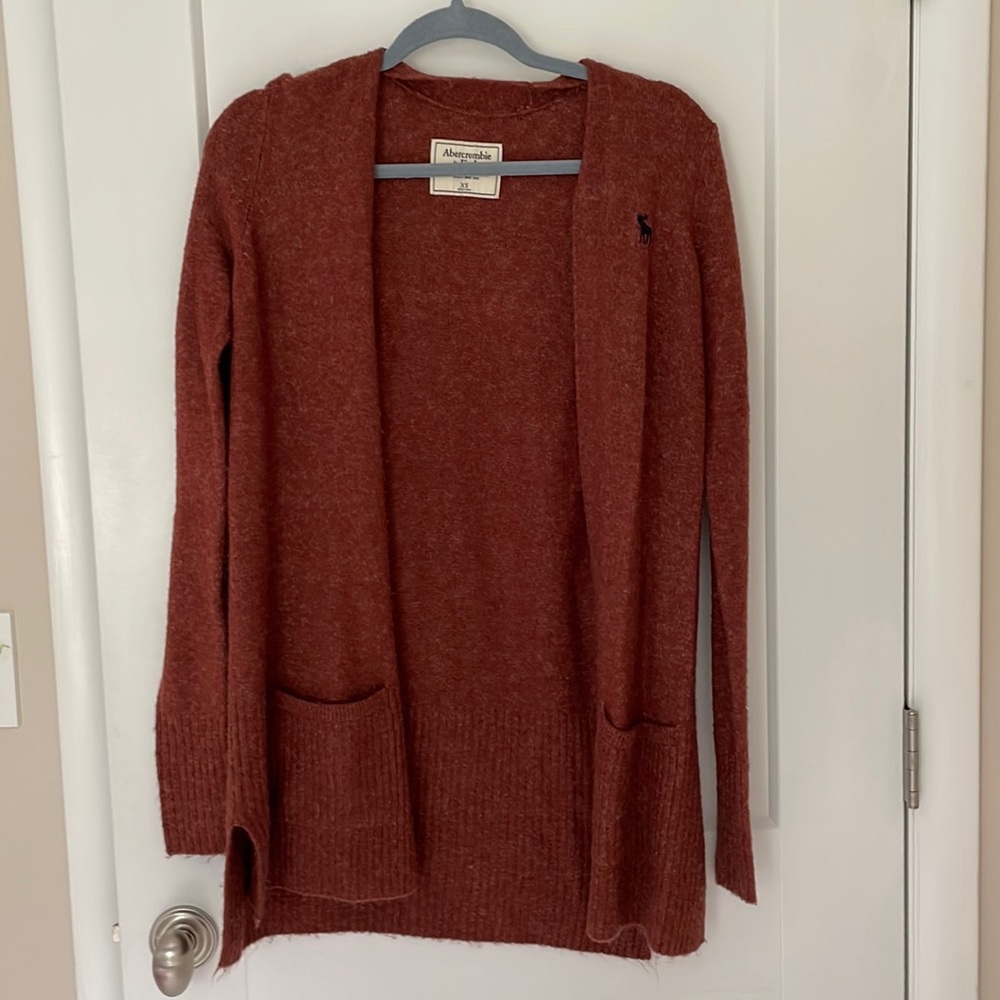 Abercrombie cardigan in burnt red/orange